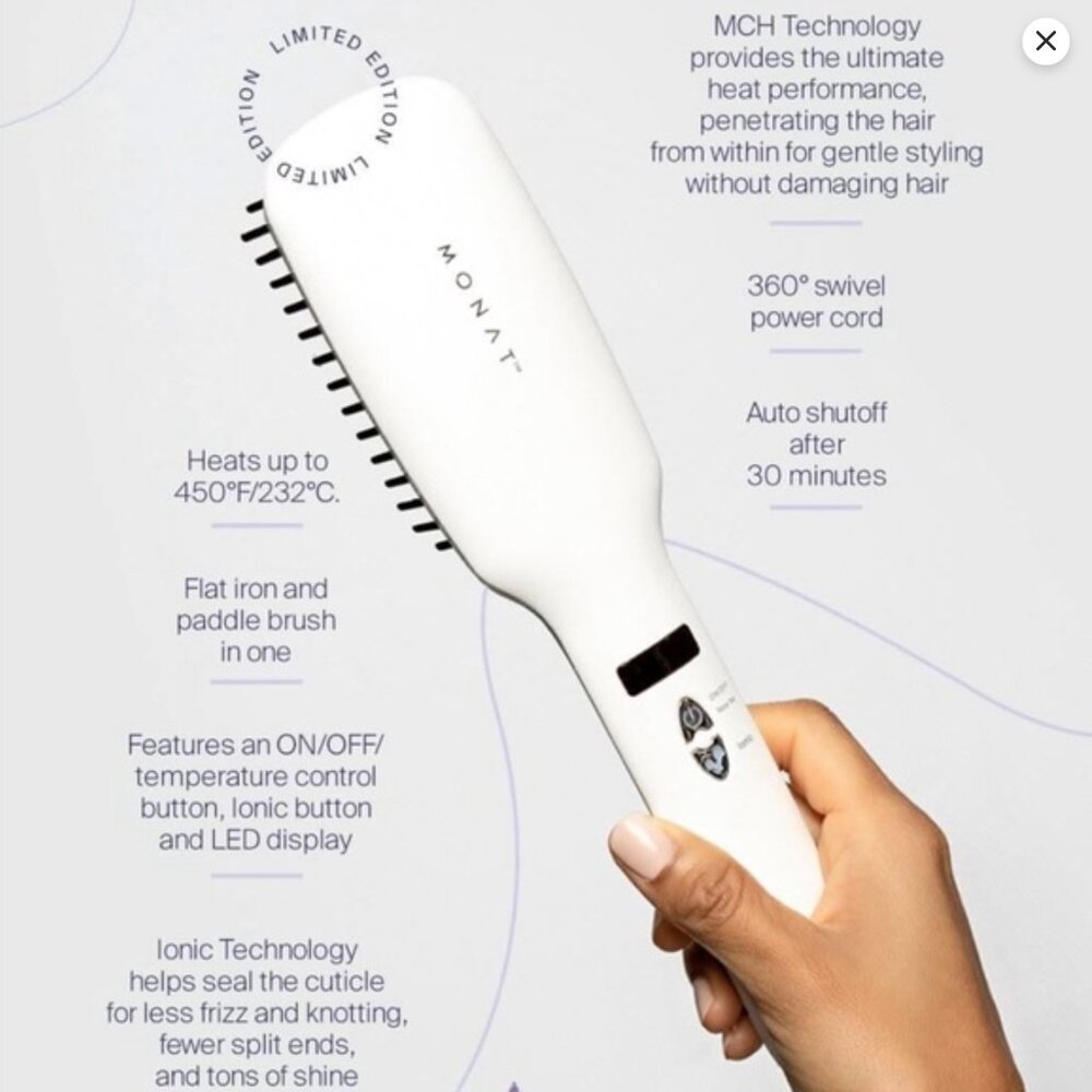 Monat Straight & Smooth 2 in 1 Ionic Straightening Brush